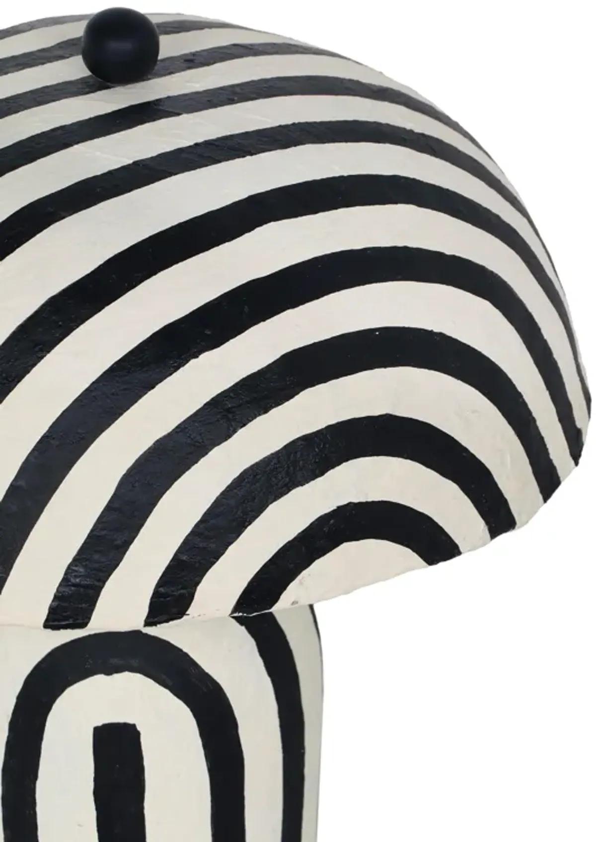 Maiori Black Striped Papier Mache Table Lamp