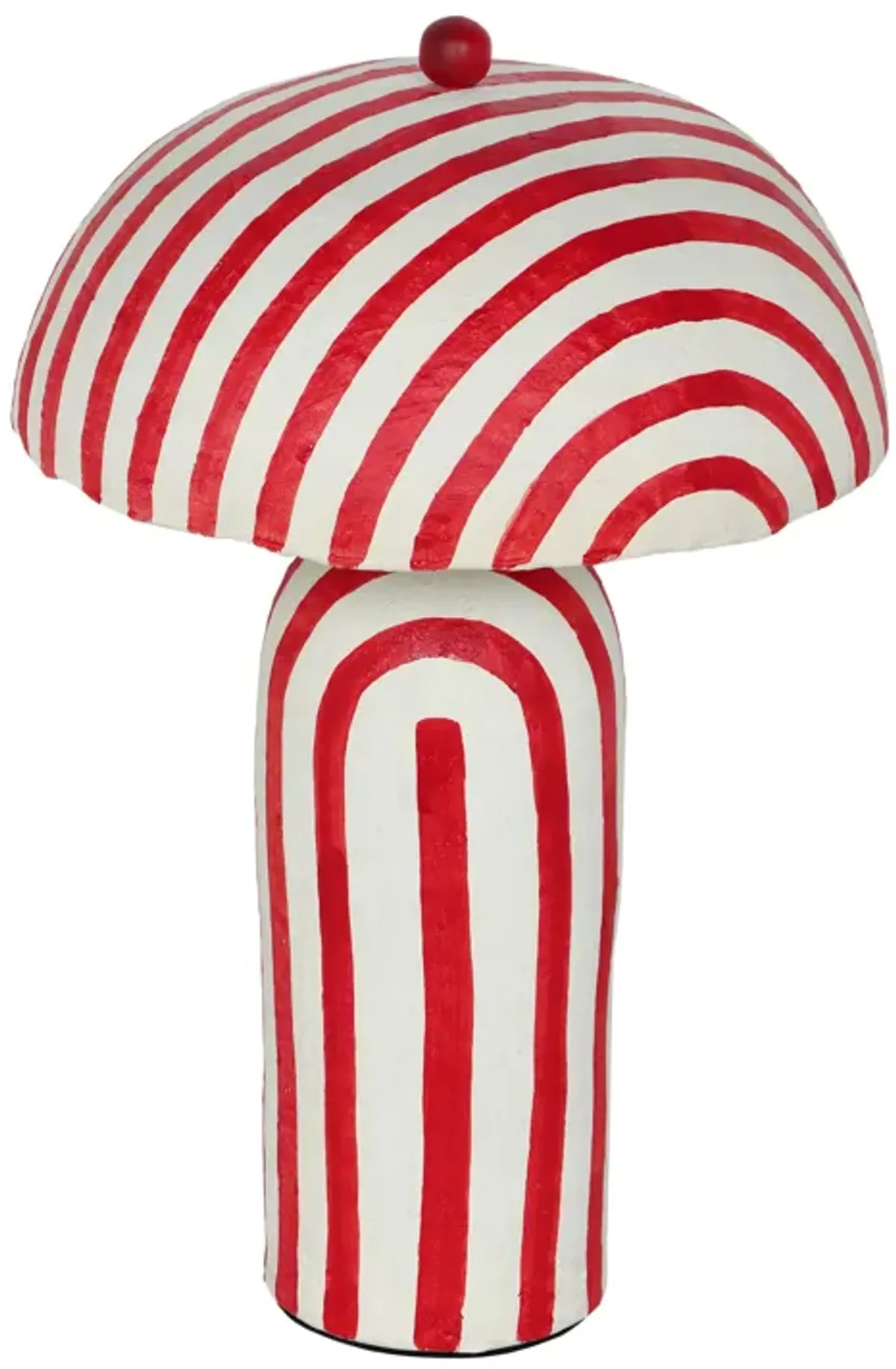 Maiori Red Striped Papier Mache Table Lamp