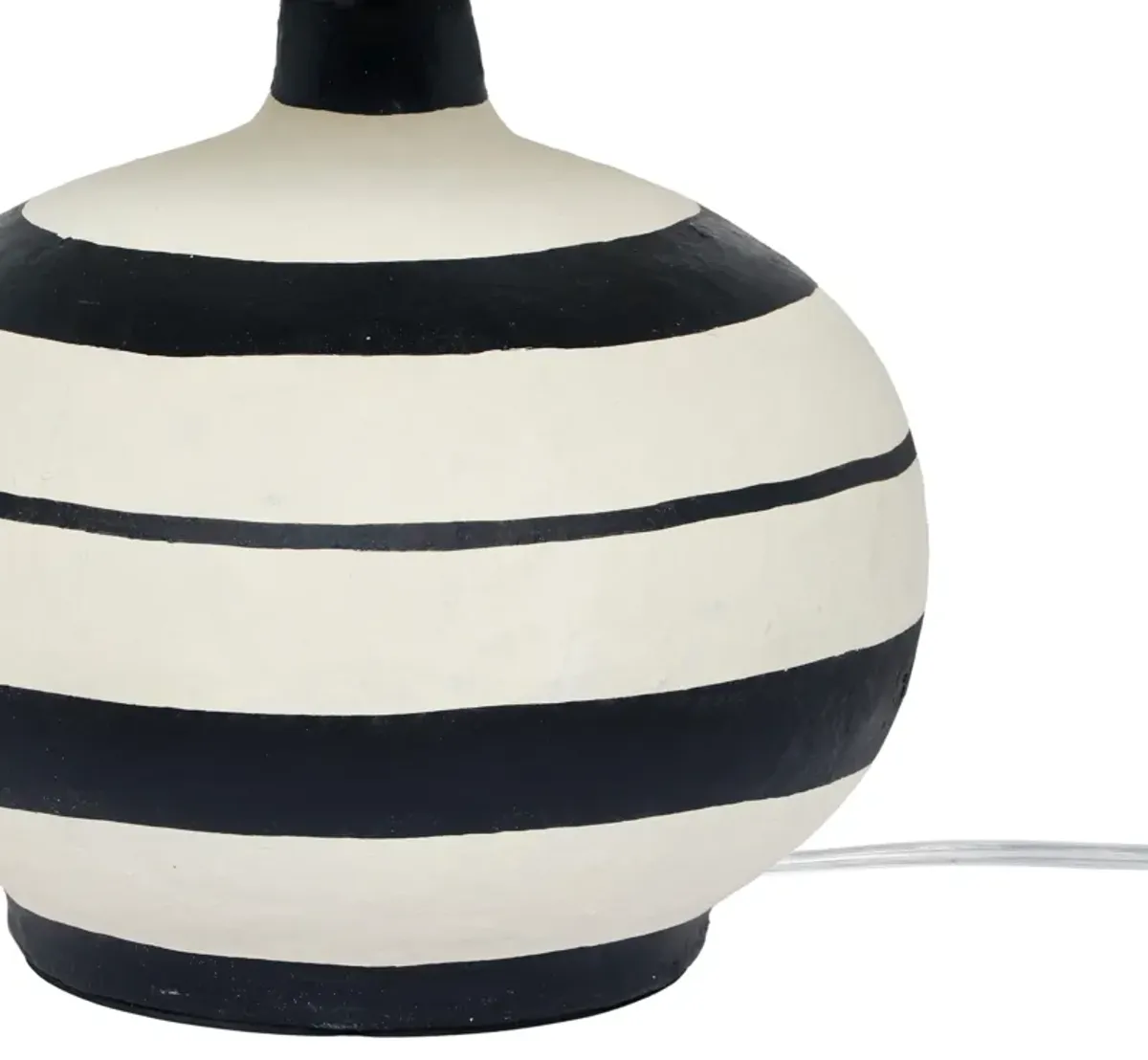 Positano Black Striped Papier Mache Table Lamp