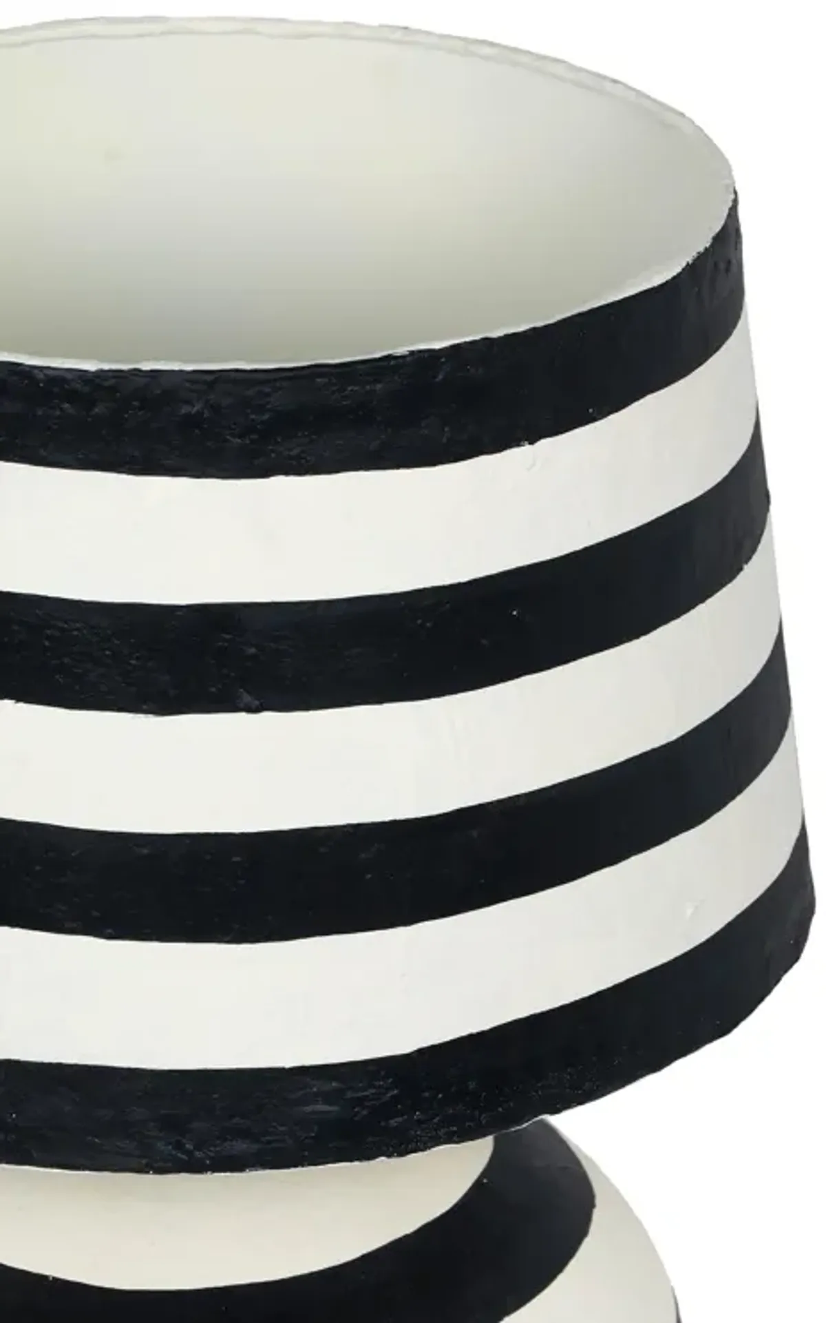 Positano Black Striped Papier Mache Table Lamp