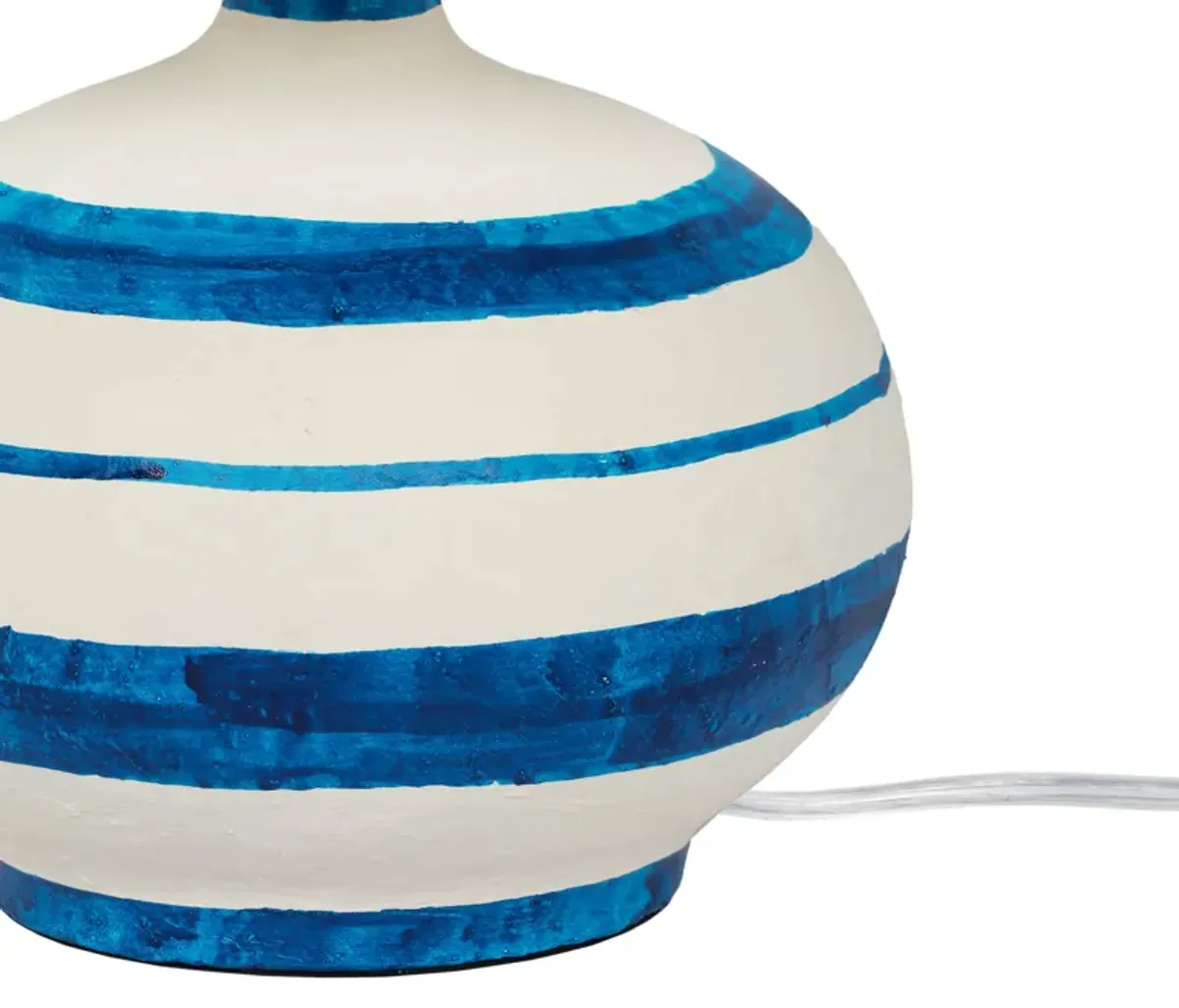 Positano Blue Striped Papier Mache Table Lamp