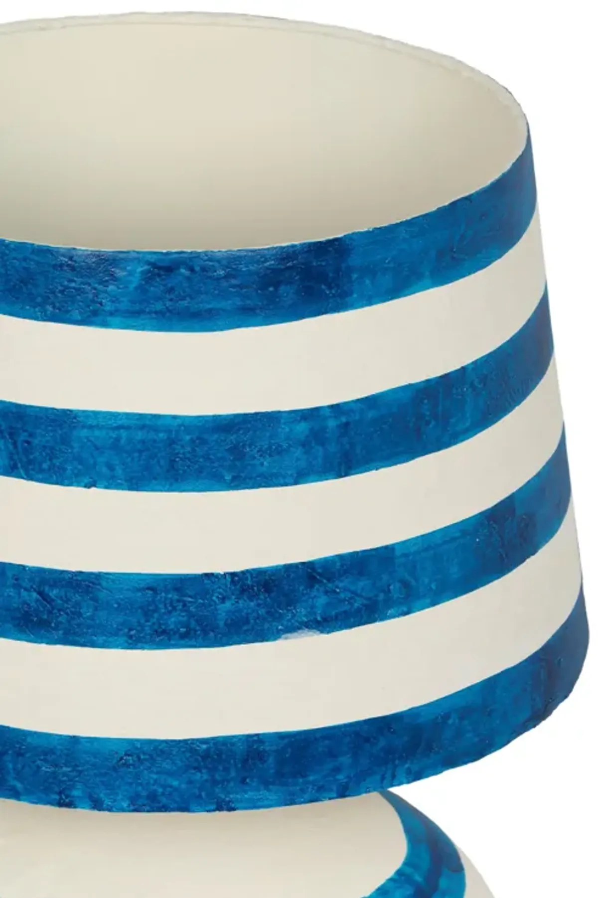 Positano Blue Striped Papier Mache Table Lamp