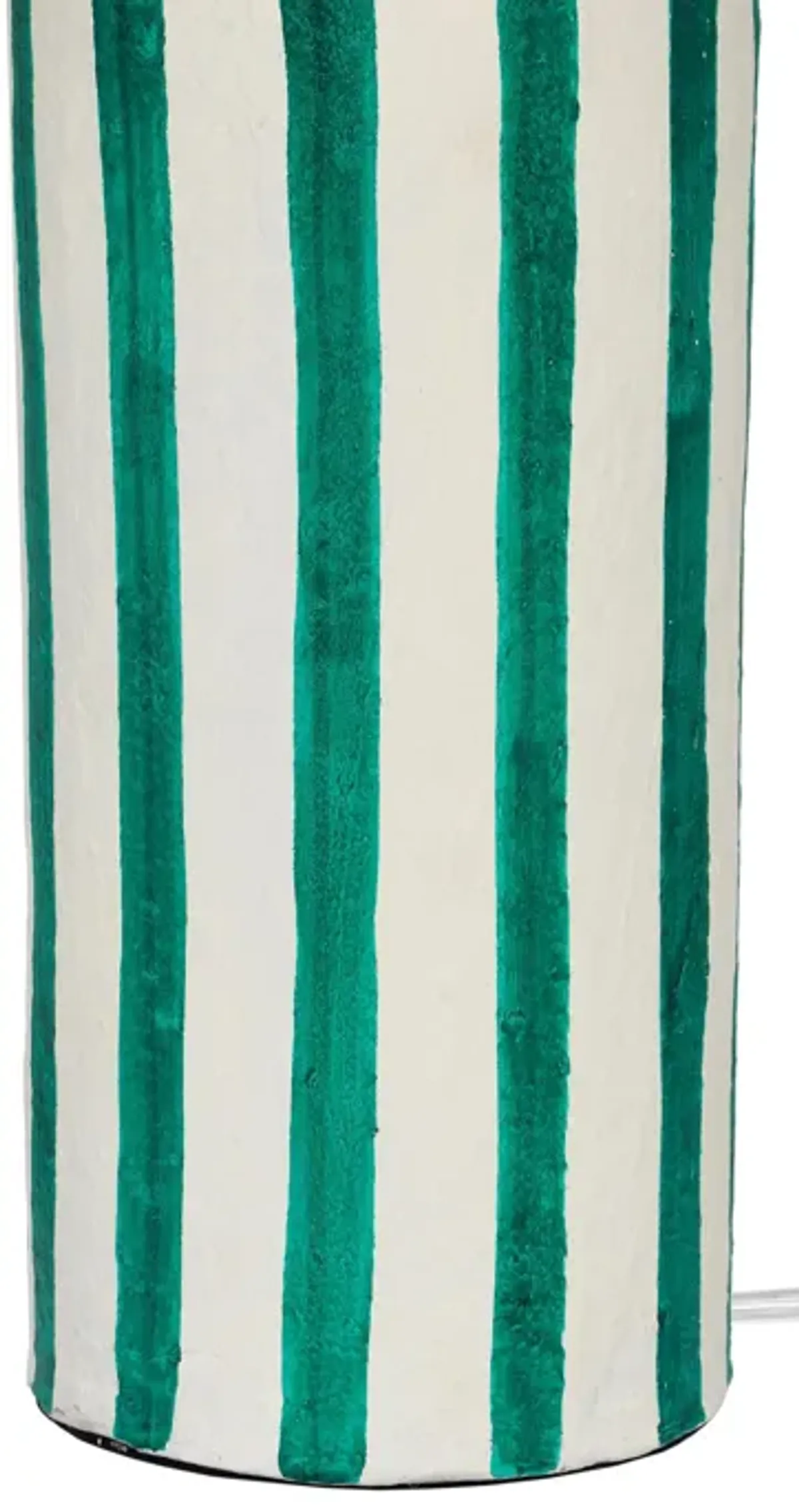 Ravello Green Striped Papier Mache Table Lamp