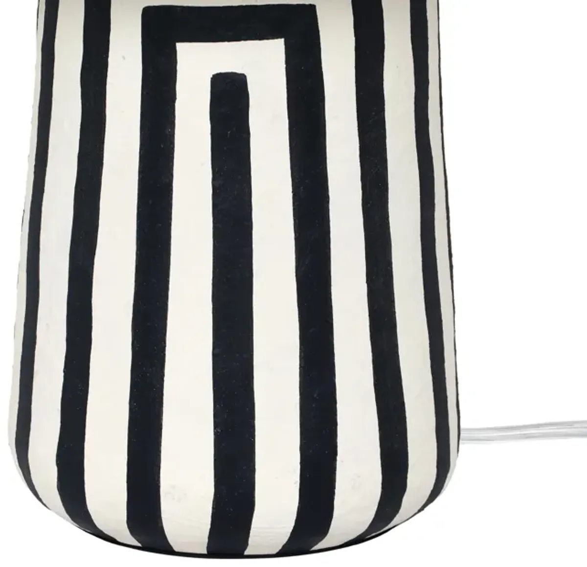 Minori Black Striped Papier Mache Table Lamp