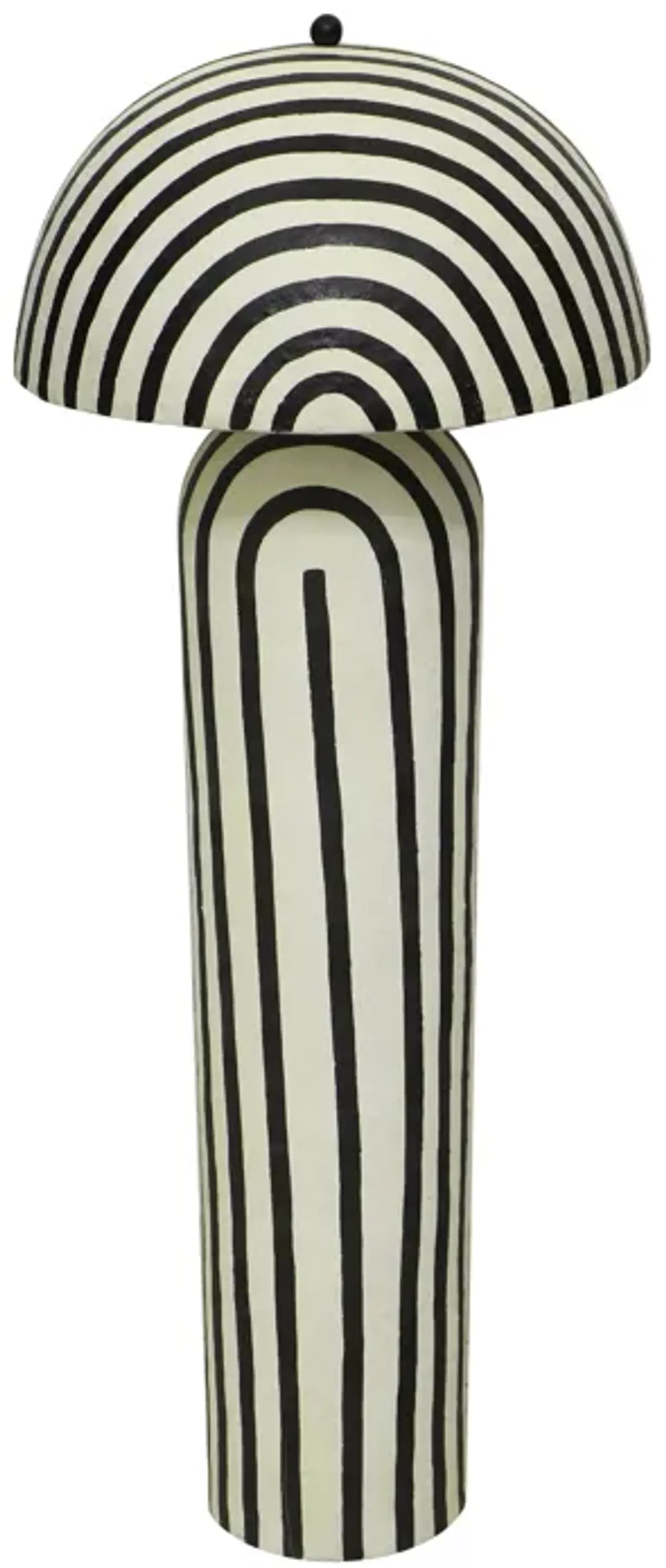 Maiori Black Striped Papier Mache Floor Lamp