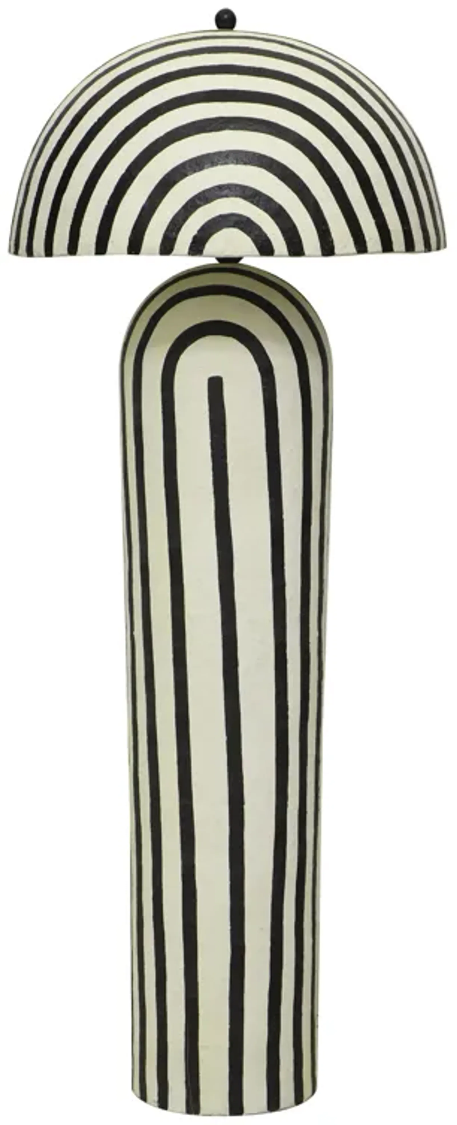 Maiori Black Striped Papier Mache Floor Lamp