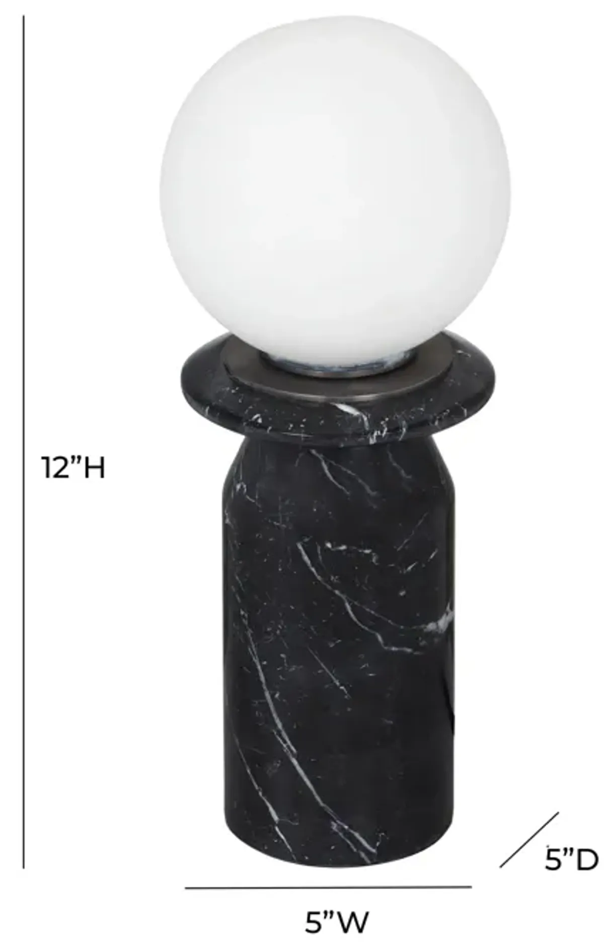 Globe Onyx Black Marble Lamp