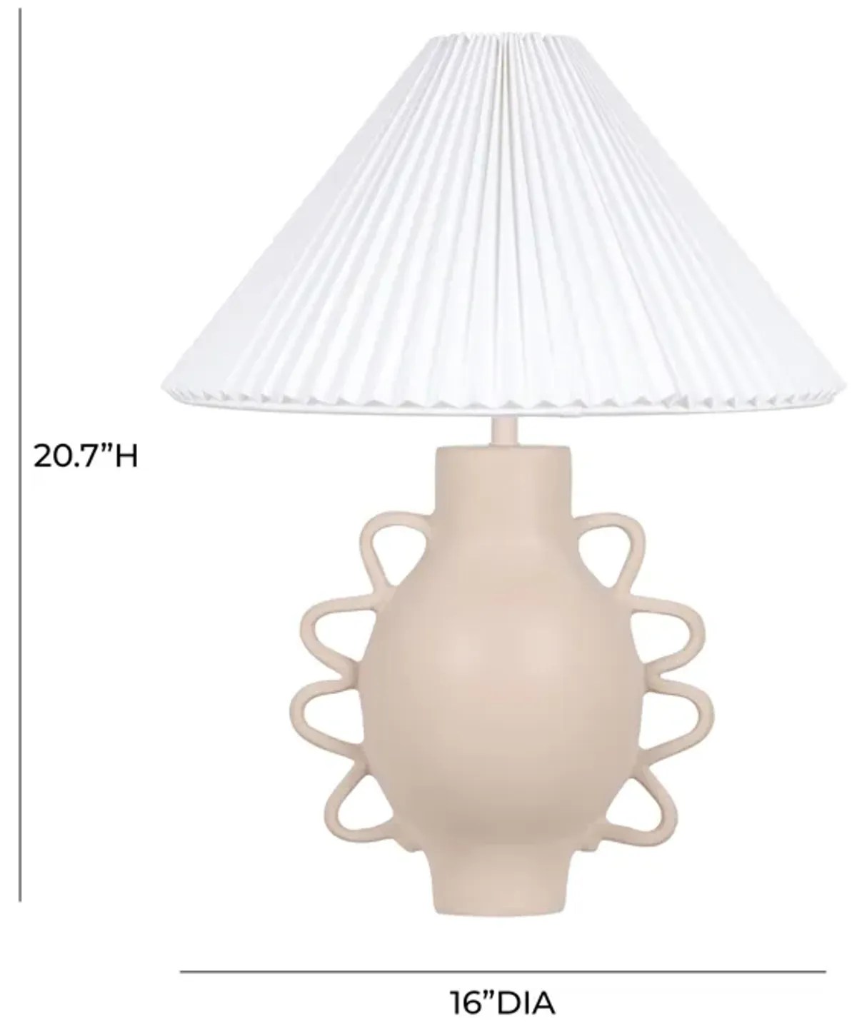 Hazza Cream Pleated Table Lamp