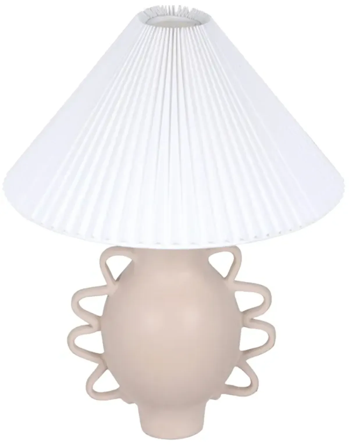 Hazza Cream Pleated Table Lamp