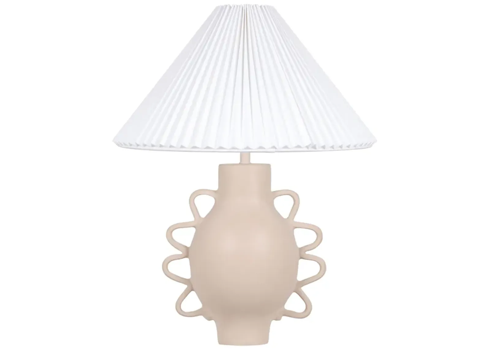 Hazza Cream Pleated Table Lamp