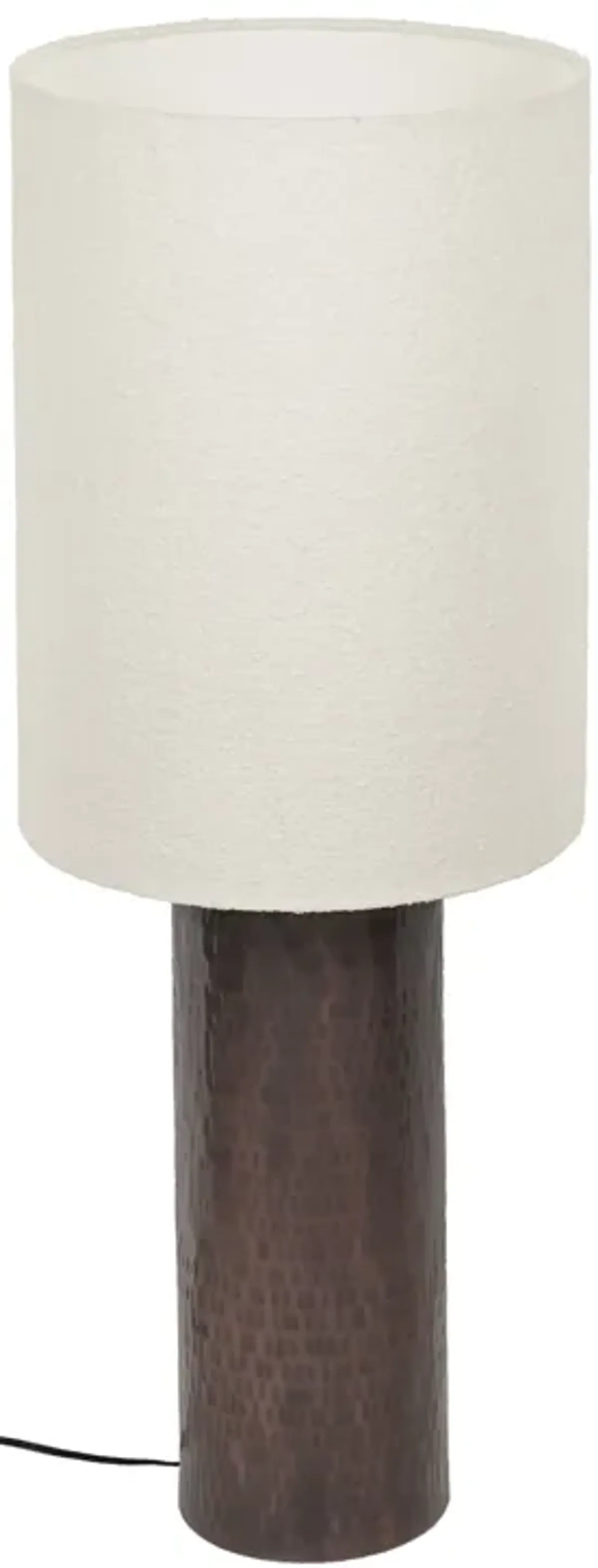 Grava Boucle & Hammered Bronze Metal Floor Lamp