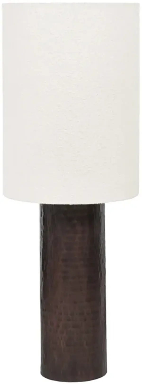 Grava Boucle & Hammered Bronze Metal Floor Lamp