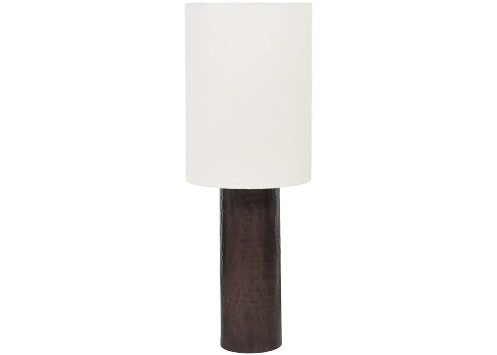 Grava Boucle & Hammered Bronze Metal Floor Lamp