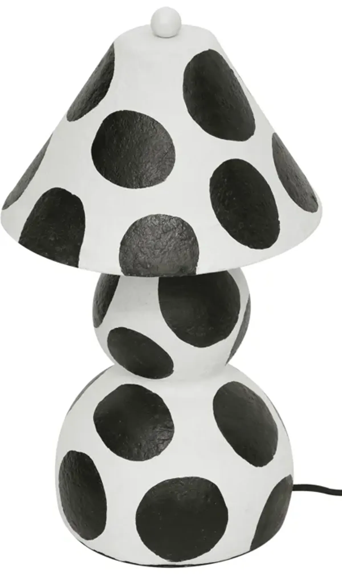 Lerici Black and White Papier Mache Table Lamp