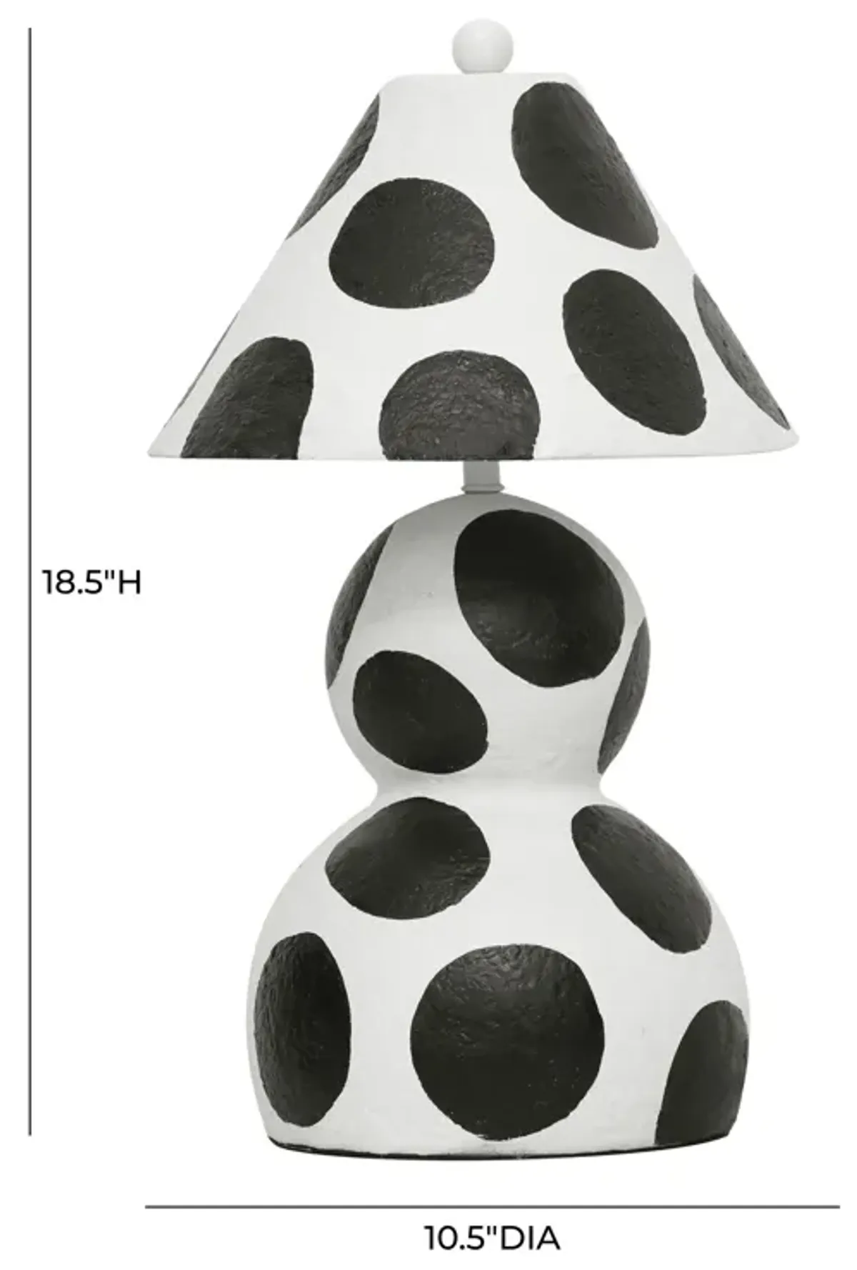 Lerici Black and White Papier Mache Table Lamp