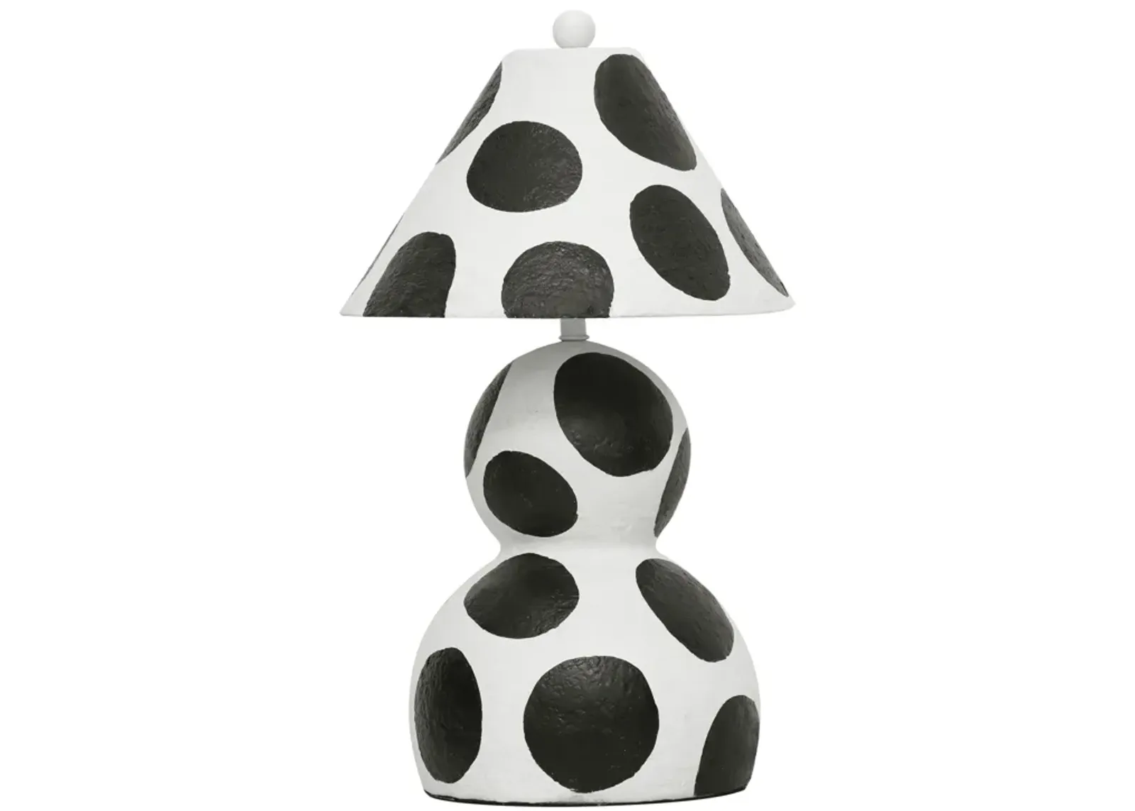 Lerici Black and White Papier Mache Table Lamp