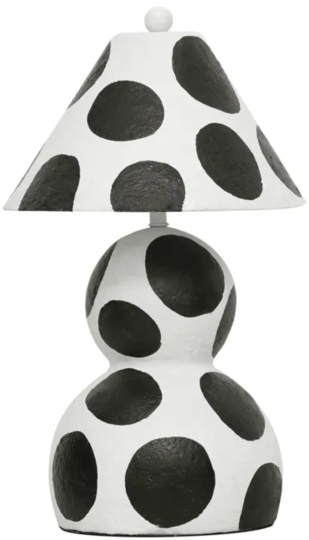 Lerici Black and White Papier Mache Table Lamp