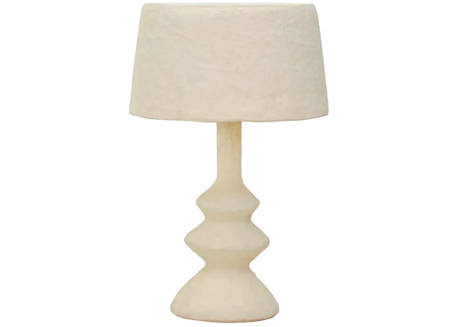 Cream Cotton Mache Table Lamp