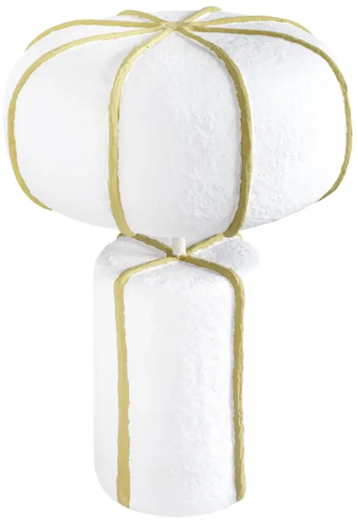 Looma White and Green Cotton Mache Table Lamp