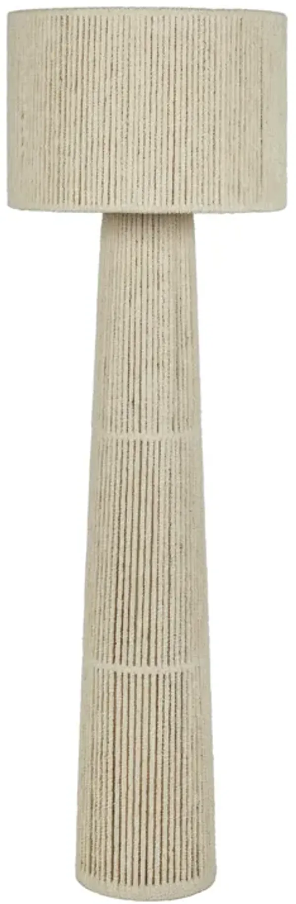 Tapered Natural Chenille Fiber Floor Lamp