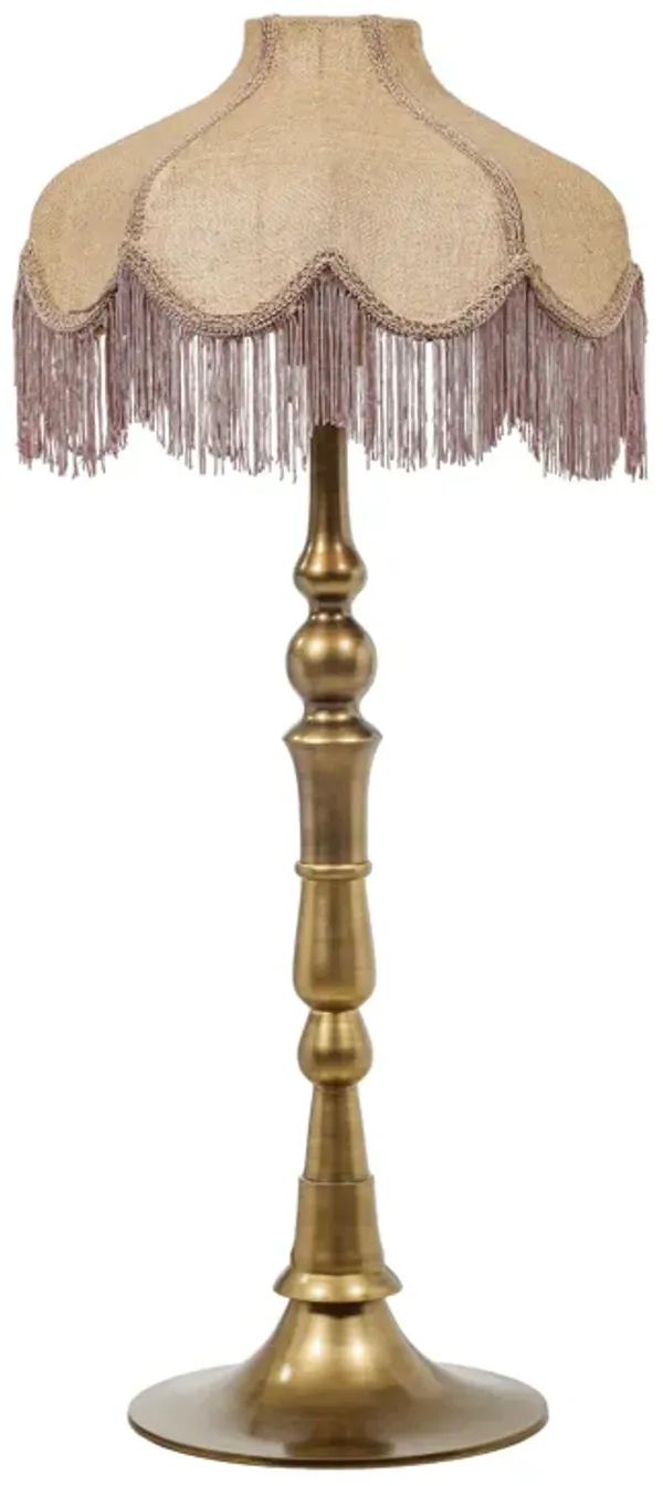 Buchanan Pink Jute Fringed Scalloped Table Lamp