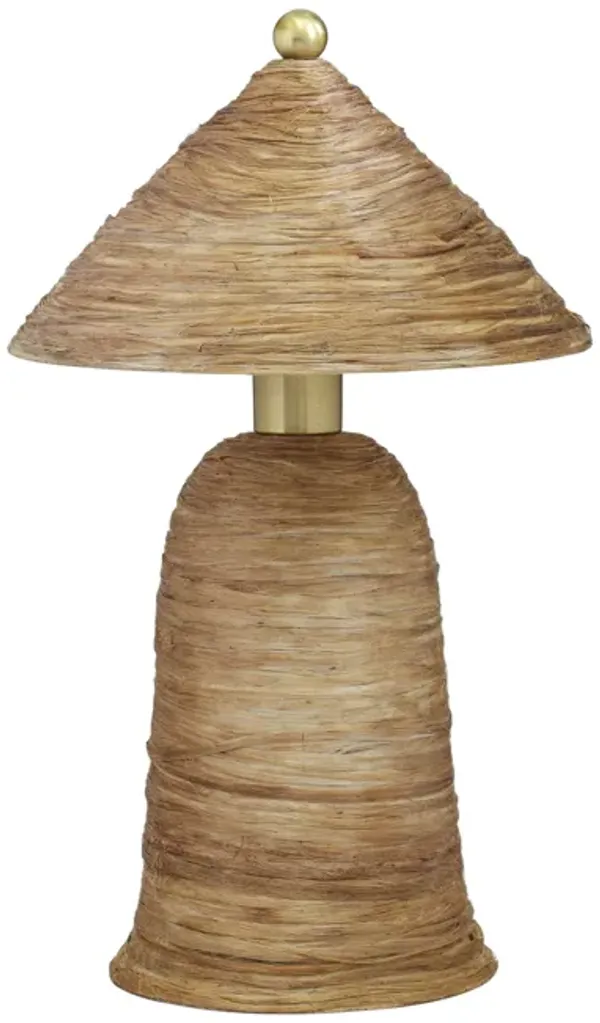 Coco Natural Coconut Fiber Pointed Table Lamp