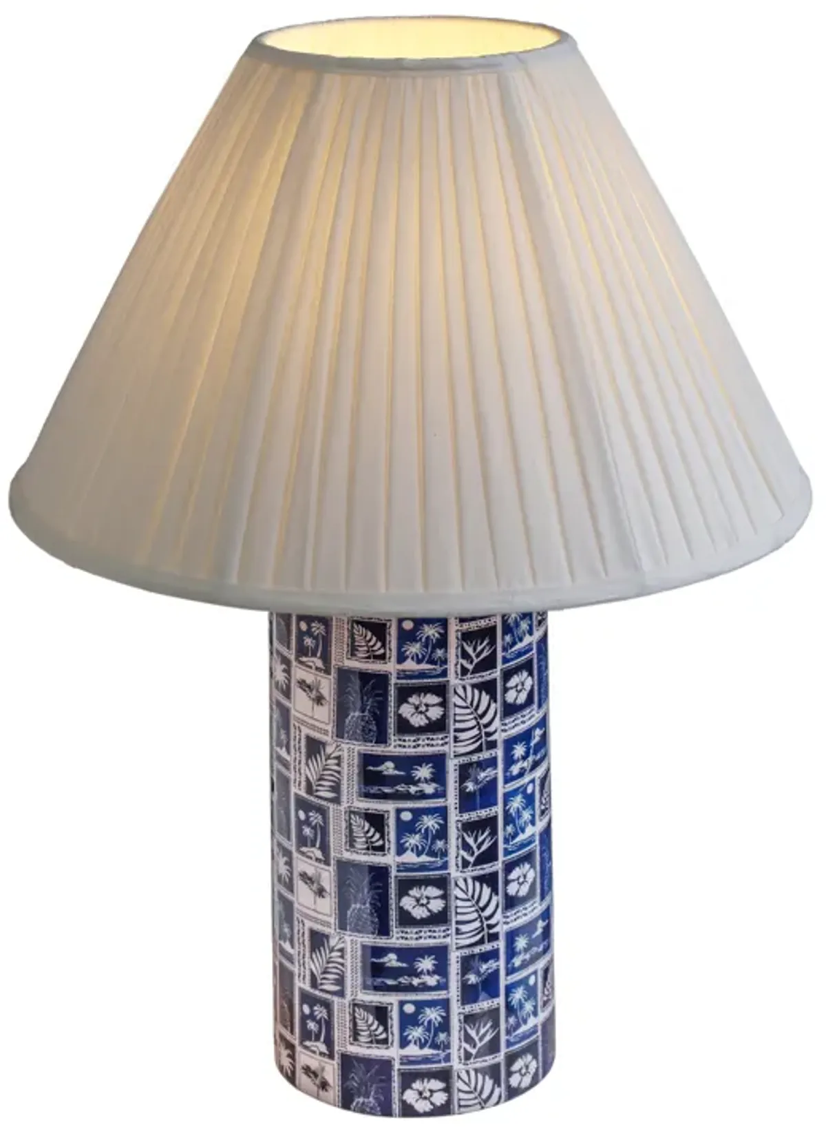 Stamp Blue Pleated Table Lamp