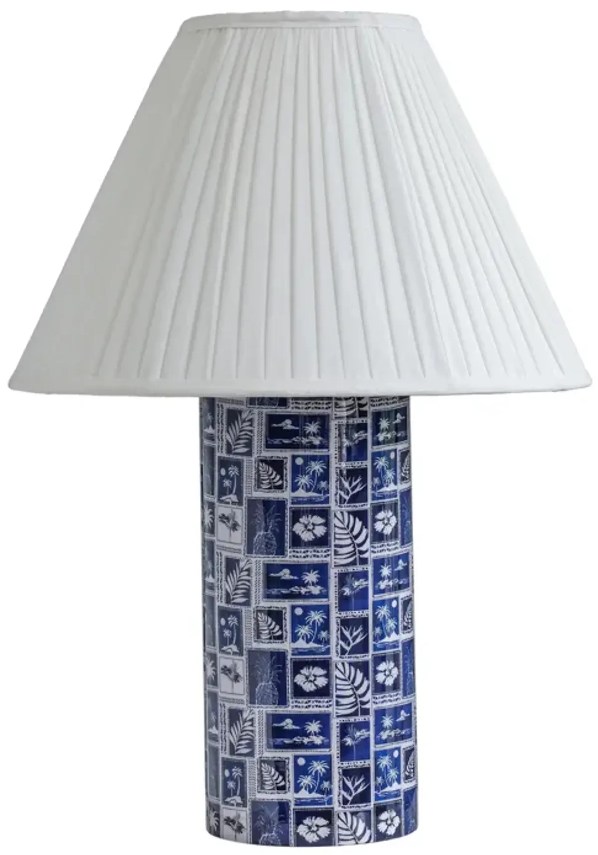 Stamp Blue Pleated Table Lamp