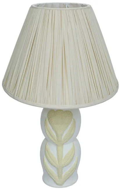 Edith Curved Papier Mache Flower Pleated Table Lamp