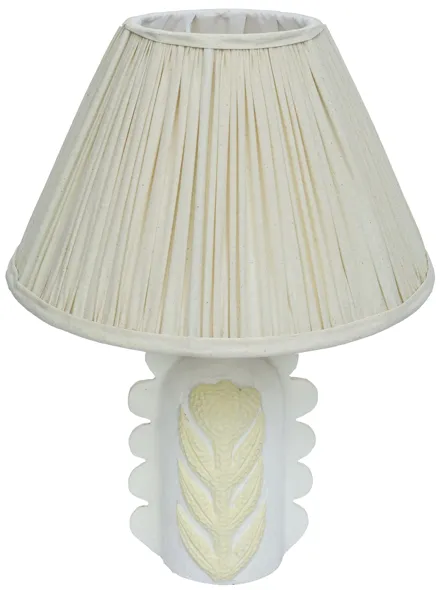Edith Scalloped Papier Mache Flower Pleated Table Lamp