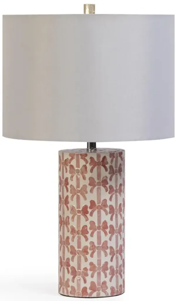 Lassy Pink Ribbon Capiz Shell Table Lamp