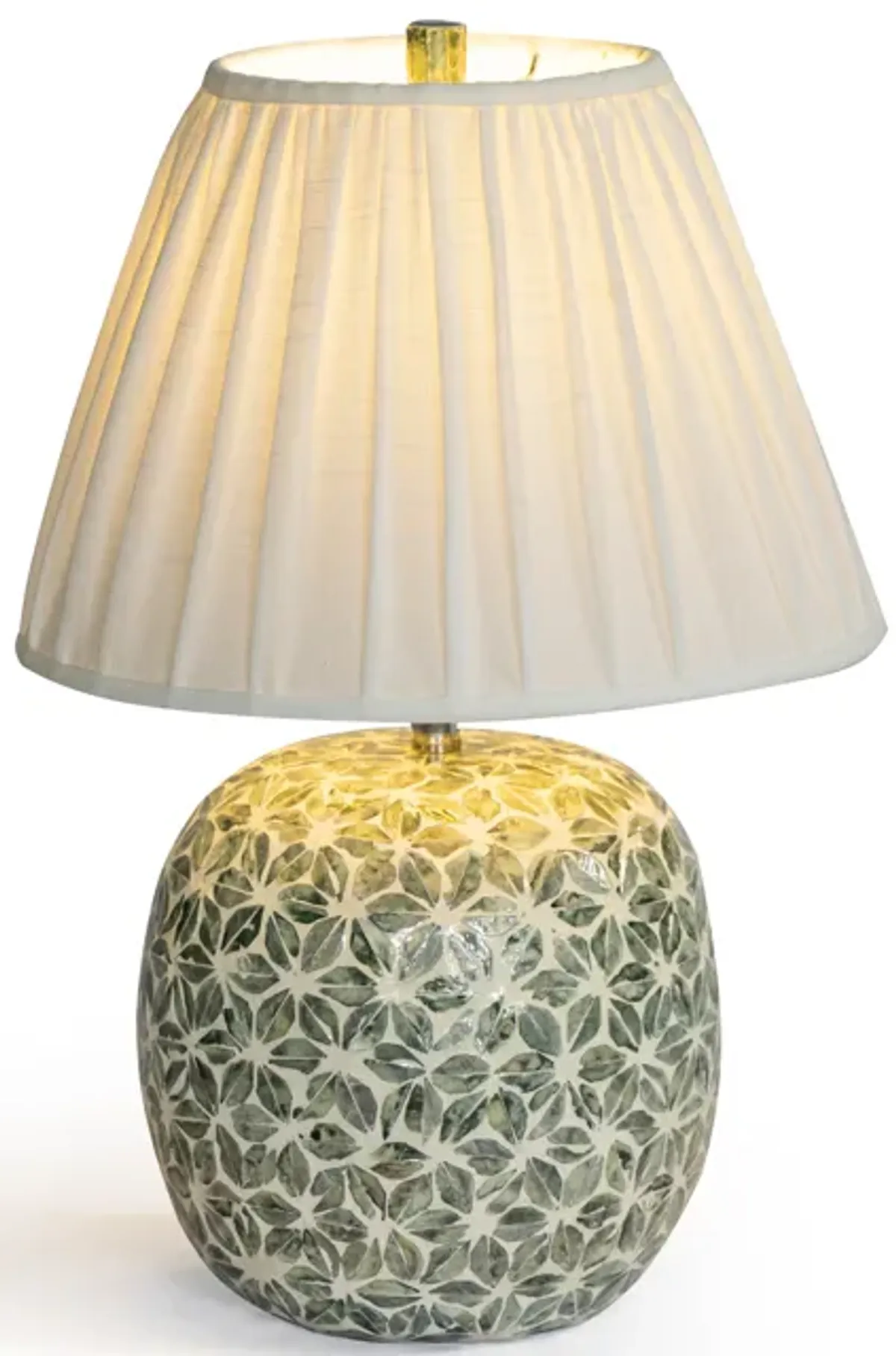 Yaya Green Capiz Shell Table Lamp