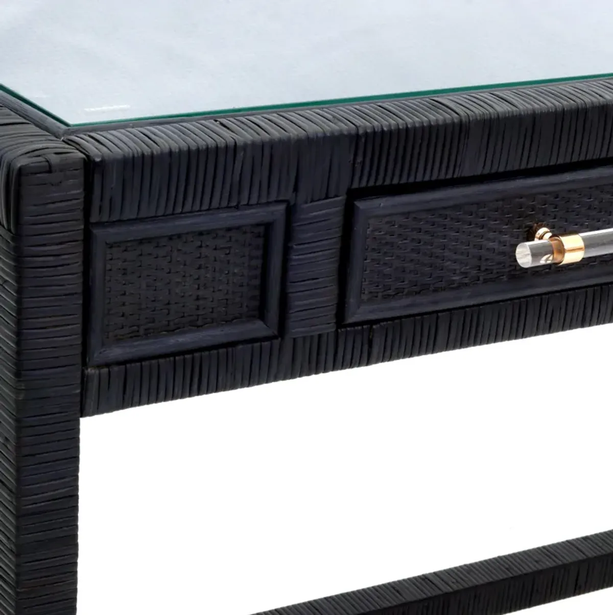 Amara Charcoal Rattan Desk