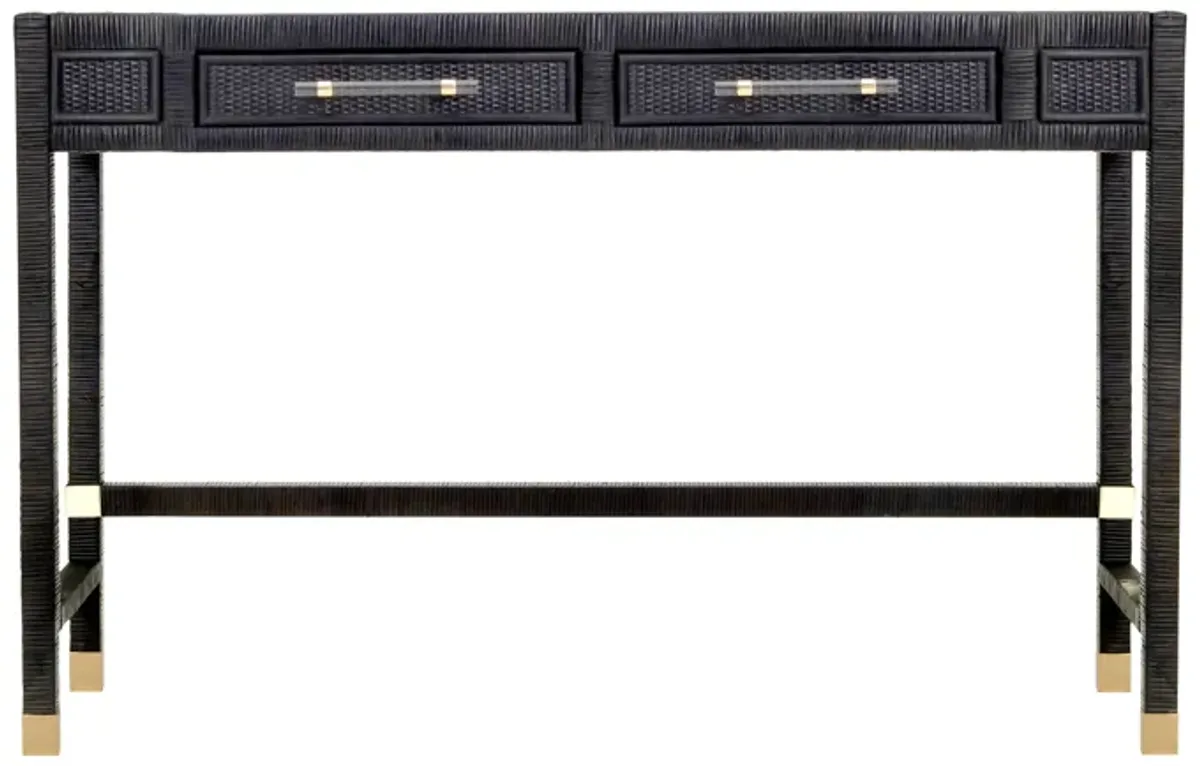 Amara Charcoal Rattan Desk