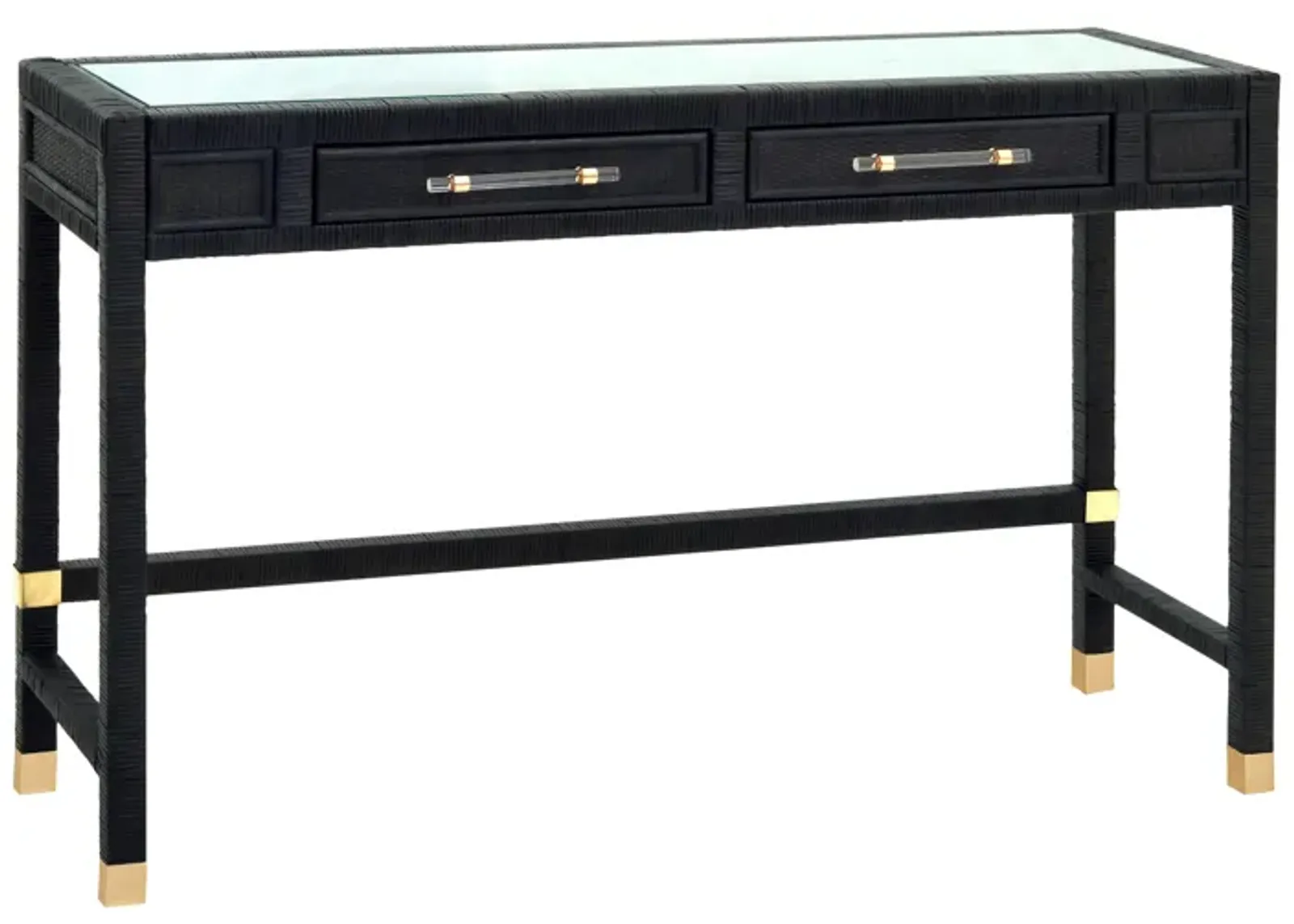 Amara Charcoal Rattan Desk