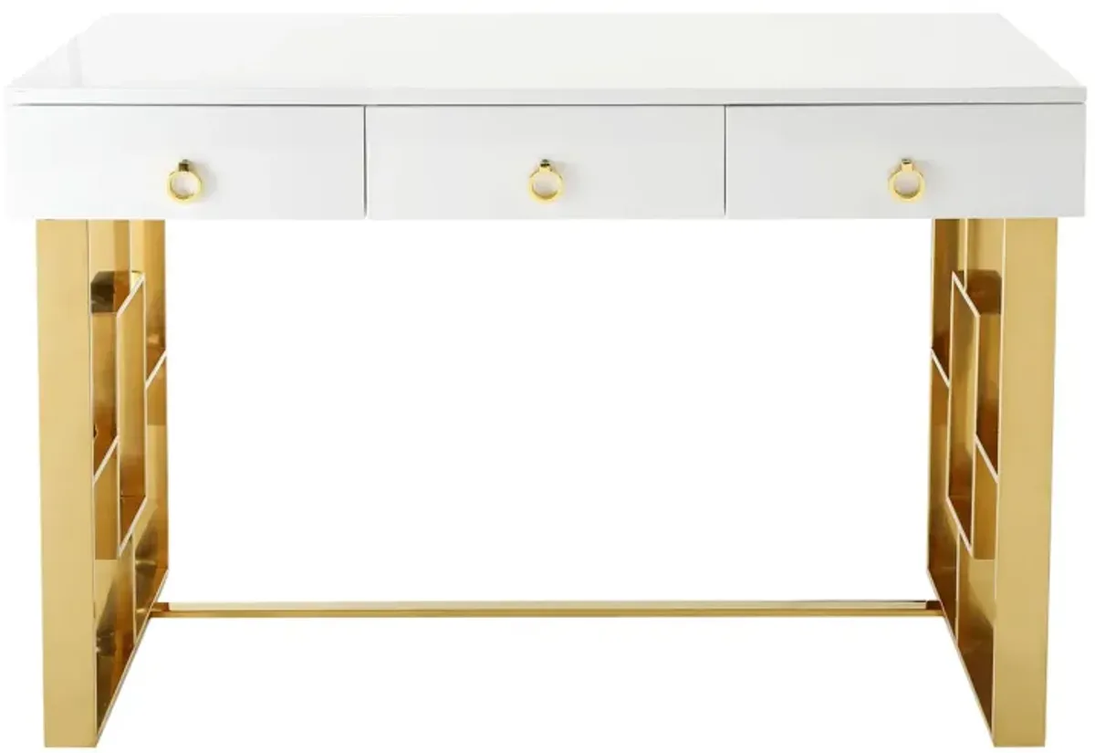 Audrey White Lacquer Desk