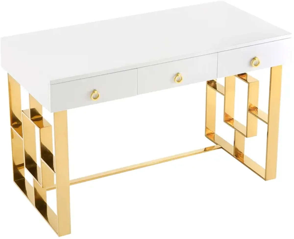 Audrey White Lacquer Desk