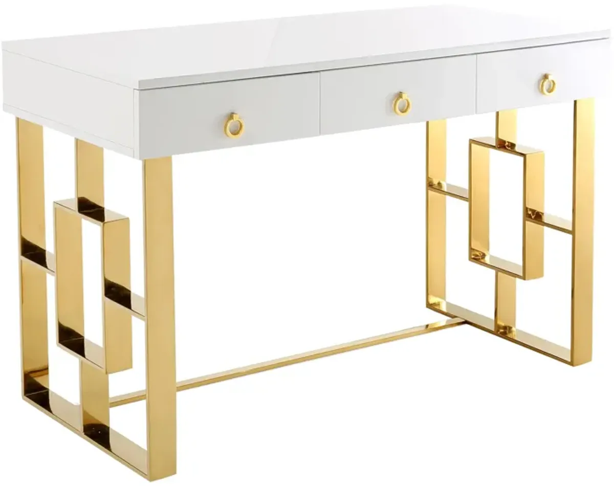 Audrey White Lacquer Desk