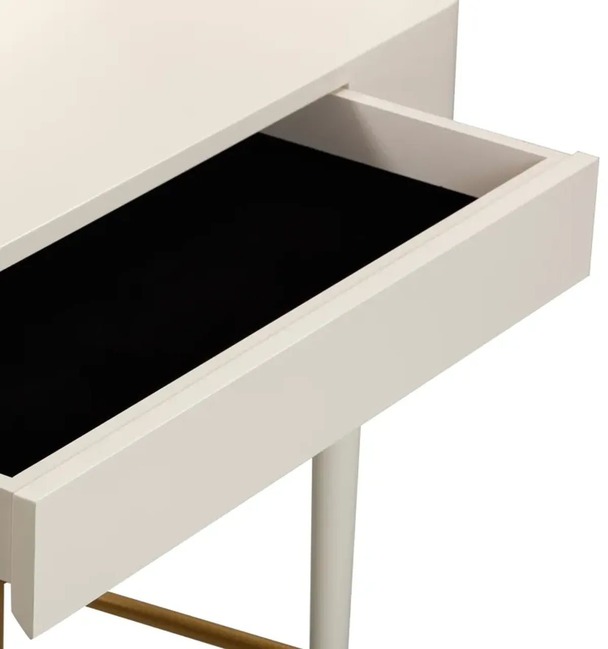 Penelope Cream Vegan Leather Wrapped Vanity Desk