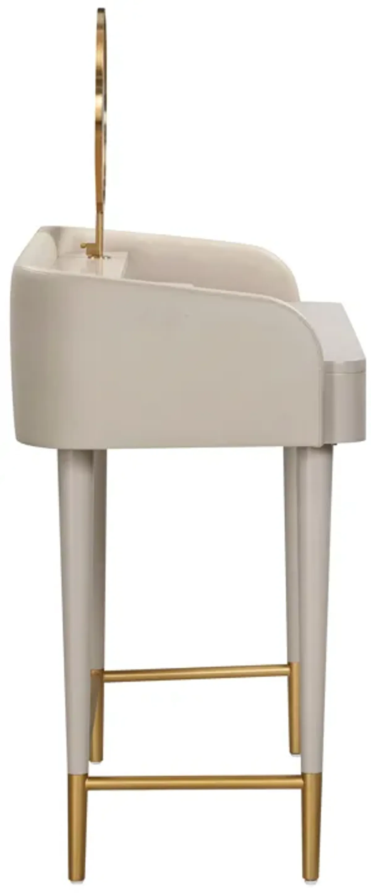 Penelope Taupe Vegan Leather Wrapped Vanity Desk