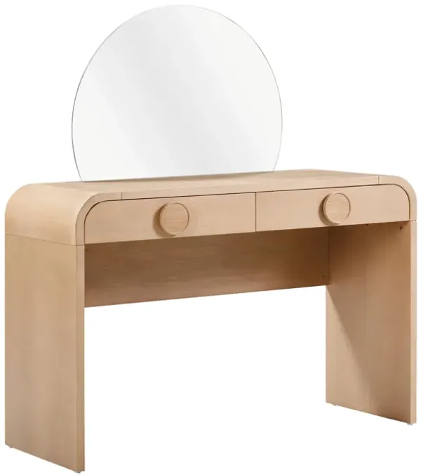 Moonrise Natural Ash 2-Drawer Vanity Desk