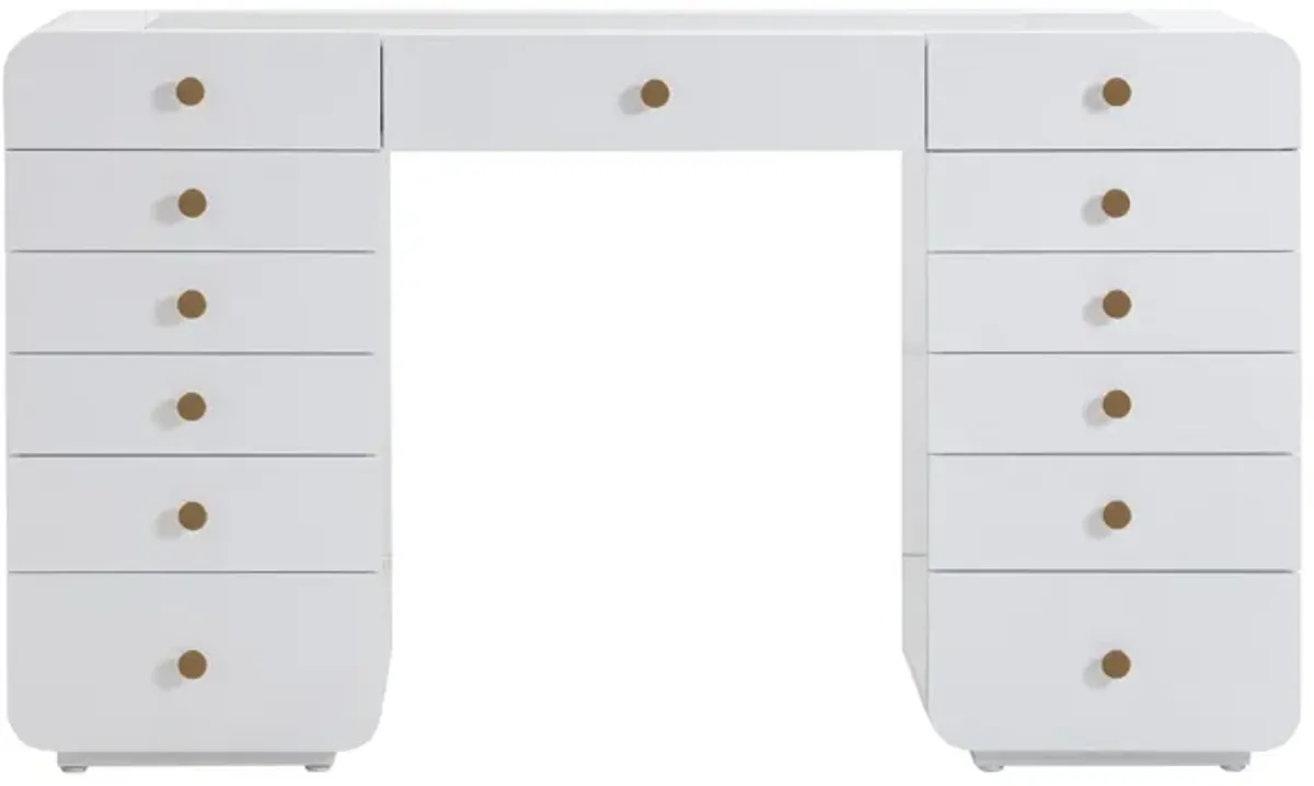 Hollywood White Vanity Desk