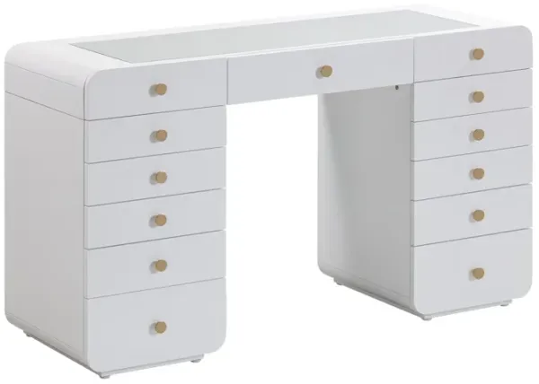 Hollywood White Vanity Desk