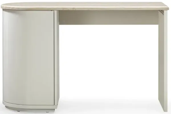 Marlene Cream Faux Travertine Desk