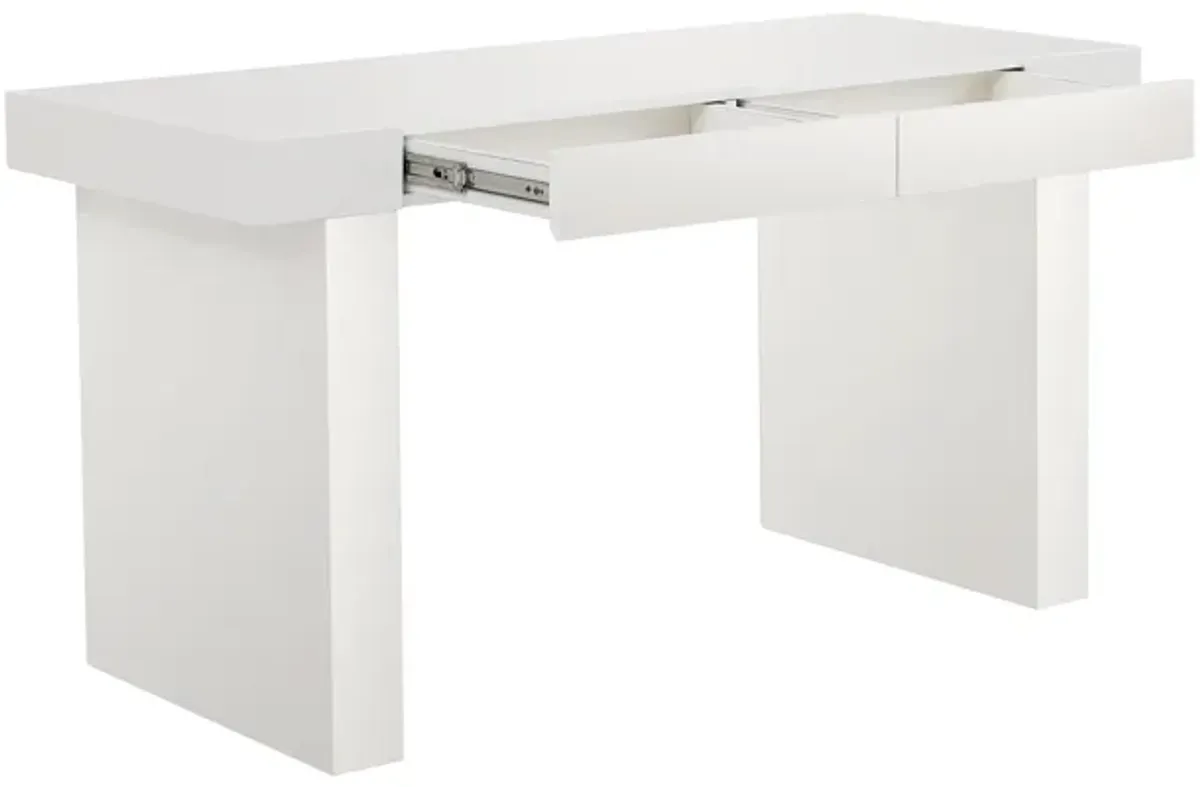 Clara Glossy White Lacquer Desk