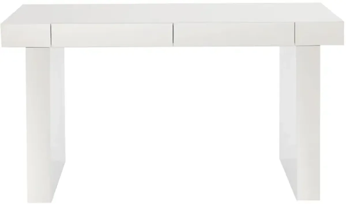 Clara Glossy White Lacquer Desk