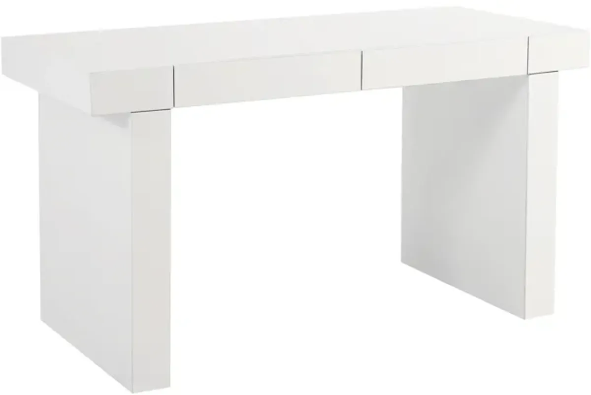 Clara Glossy White Lacquer Desk