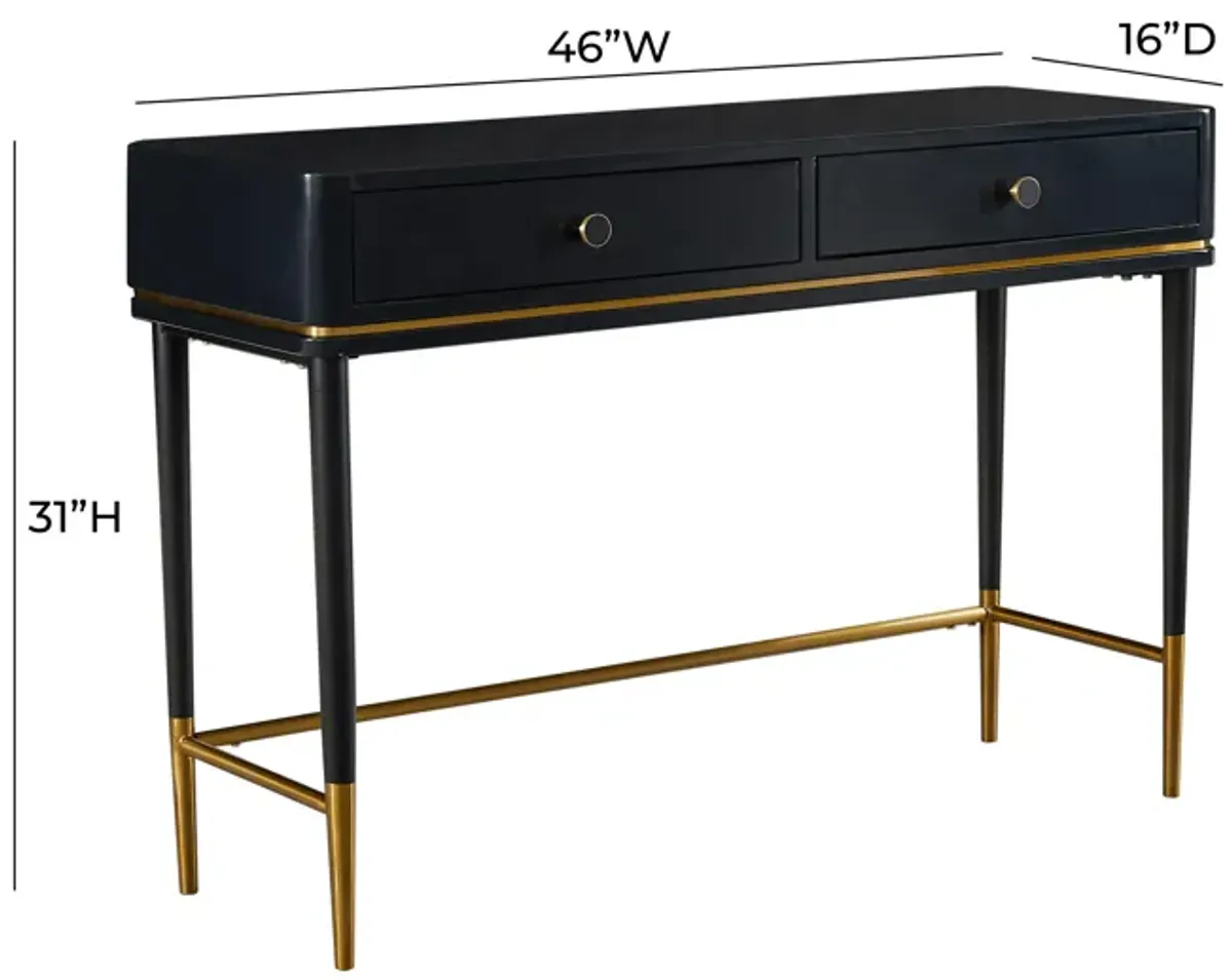 Mariah Two Drawer Black Desk