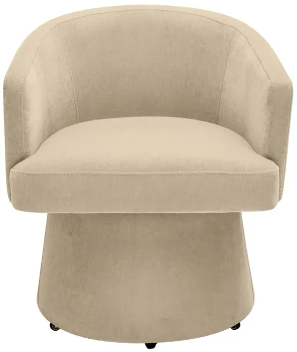 Kristen Taupe Upcycled Chenille Rolling Desk Chair