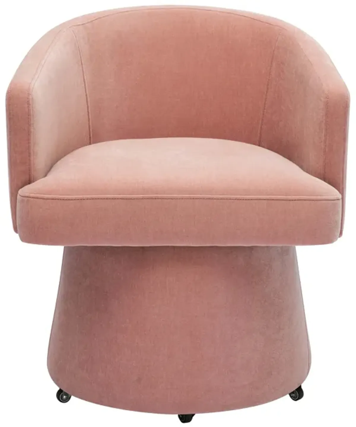 Kristen Pink Upcycled Chenille Rolling Desk Chair